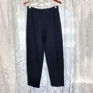 ST. JOHN BLACK KNIT HIGH WAISTED CROP LONG PANTS